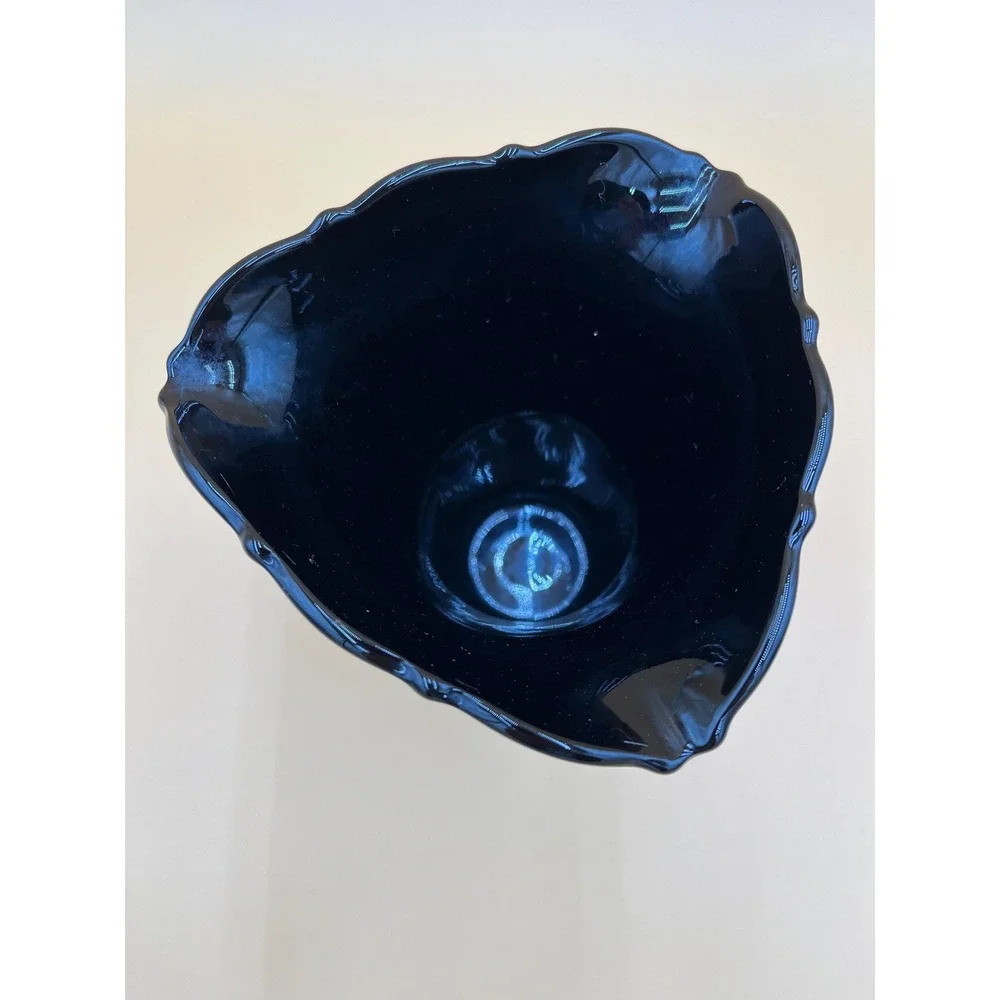 LE Smith Black Amethyst Vase: Vintage Nymphs Dancing Ladies Glass Vase